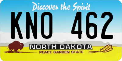 ND license plate KNO462