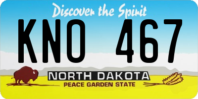 ND license plate KNO467