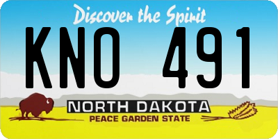 ND license plate KNO491