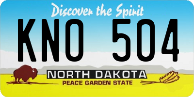 ND license plate KNO504