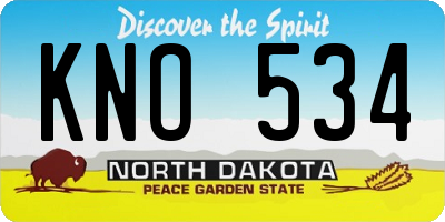 ND license plate KNO534