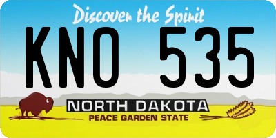 ND license plate KNO535