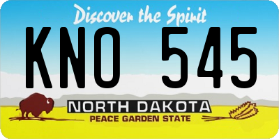ND license plate KNO545