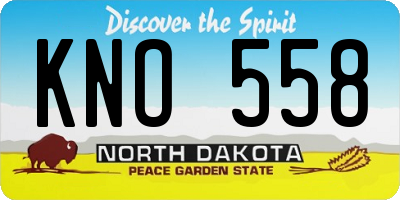 ND license plate KNO558