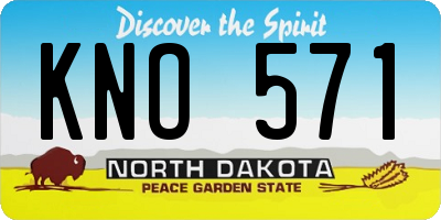 ND license plate KNO571