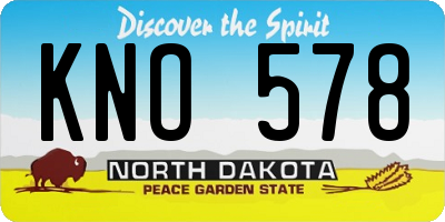 ND license plate KNO578