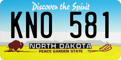 ND license plate KNO581