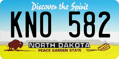 ND license plate KNO582