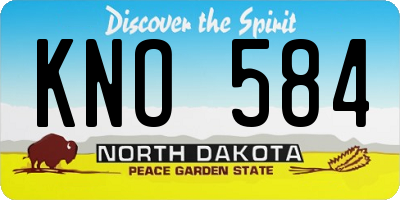 ND license plate KNO584
