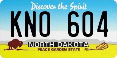ND license plate KNO604