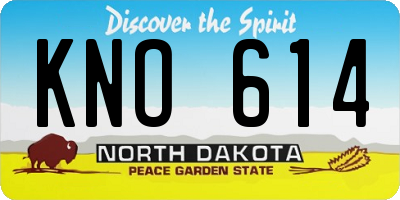 ND license plate KNO614