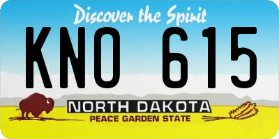 ND license plate KNO615