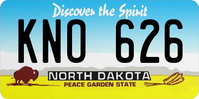 ND license plate KNO626