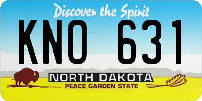 ND license plate KNO631