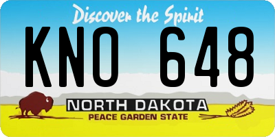 ND license plate KNO648