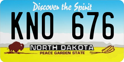 ND license plate KNO676