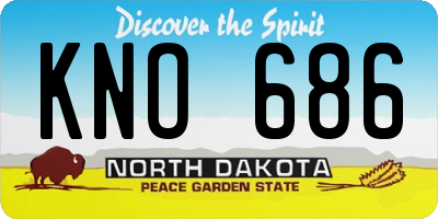 ND license plate KNO686