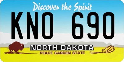 ND license plate KNO690