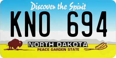 ND license plate KNO694