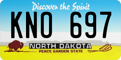 ND license plate KNO697