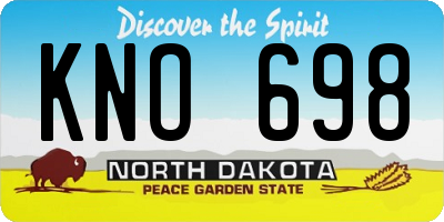 ND license plate KNO698