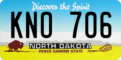 ND license plate KNO706