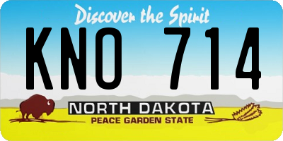 ND license plate KNO714