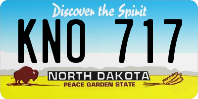 ND license plate KNO717