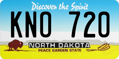 ND license plate KNO720