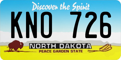 ND license plate KNO726
