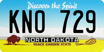ND license plate KNO729