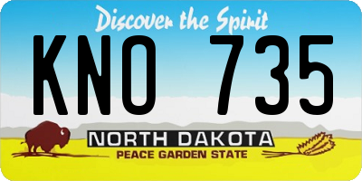 ND license plate KNO735