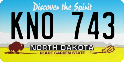 ND license plate KNO743