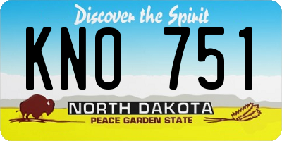 ND license plate KNO751