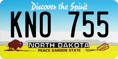 ND license plate KNO755