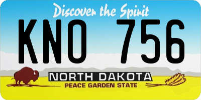 ND license plate KNO756