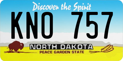 ND license plate KNO757