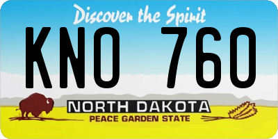 ND license plate KNO760