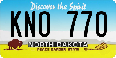 ND license plate KNO770