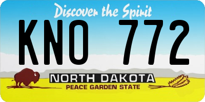 ND license plate KNO772