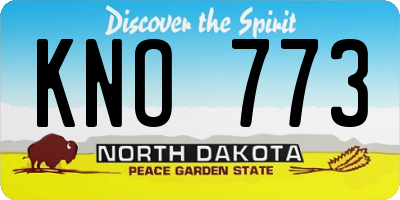 ND license plate KNO773