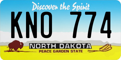 ND license plate KNO774