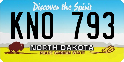 ND license plate KNO793