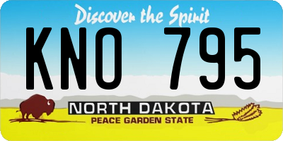 ND license plate KNO795