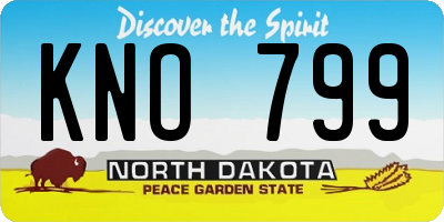 ND license plate KNO799
