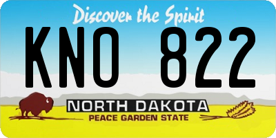 ND license plate KNO822