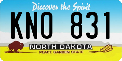 ND license plate KNO831