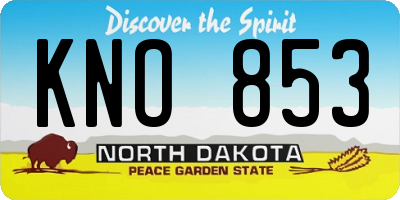 ND license plate KNO853