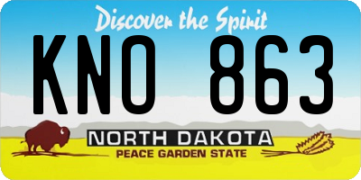 ND license plate KNO863