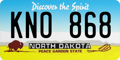 ND license plate KNO868